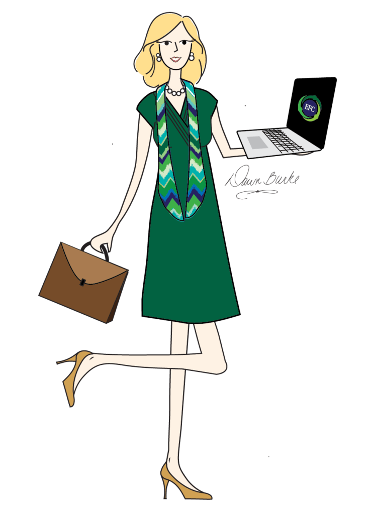 illustration of bookkeeper Sandy Seiler